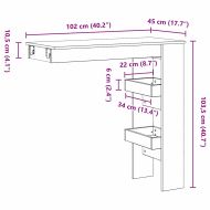 Маса за бар на стената с рафт Черния дъб 102 x 45 x 103,5 см