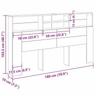 Табла за легло Черния дъб 180 x 19 x 103,5 cm Инженерно дърво