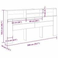 Табла за легло Черния дъб 200 x 19 x 103,5 cm Инженерно дърво