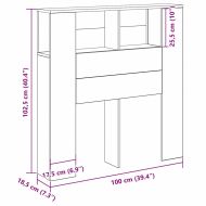 Табла за легло Черния дъб 100 x 19 x 104,5 см Инженерно дърво