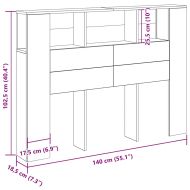 Табла за легло Черния дъб 140 x 19 x 104,5 см Инженерно дърво