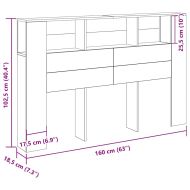 Табла за легло Черния дъб 160 x 19 x 104,5 см Инженерно дърво