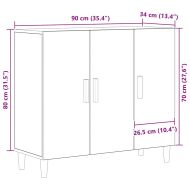 Служебен шкаф Черния дъб 90 x 34 x 80 см Инженерно дърво