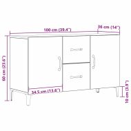 Служебен шкаф Черния дъб 100 x 36 x 60 см Инженерно дърво