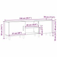 ТВ шкаф Черния дъб 150 x 30 x 50 см Инженерно дърво