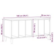Шкаф за грамофонни плочи с рафт Черния дъб 100 x 38 x 48 см