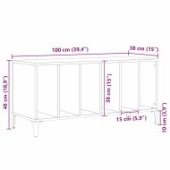 Шкаф за грамофонни плочи с рафт Черния дъб 100 x 38 x 48 см