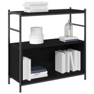 Рафт за книги Черен дъб 80 x 30 x 78.5 см Инженерно дърво