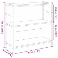 Рафт за книги Черен дъб 80 x 30 x 78.5 см Инженерно дърво