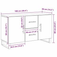Служебен шкаф Черен дъб 100 x 36 x 60 см Инженерно дърво