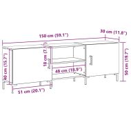 Комплект ТВ шкаф Черния дъб 150 x 30 x 50 cm Инженерно дърво