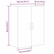 Стенно монтиран шкаф Черния дъб 69,5 x 34 x 180 см