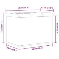 Пейка с място за съхранение Черен дъб 62 x 42 x 45 см