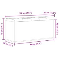 Пейка с място за съхранение Черен дъб 102 x 42 x 45 см