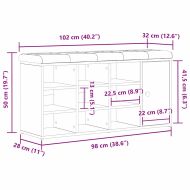 Пейка с място за съхранение с рафт Черния дъб 102 x 32 x 50 cm