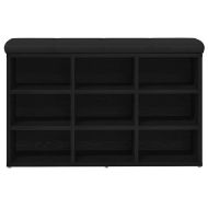 Пейка за обувки Черно 80 x 30 x 48 см Инженерно дърво