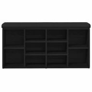 Пейка за обувки Черно 100 x 30 x 48 см Инженерно дърво