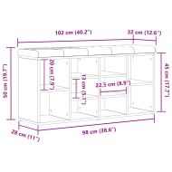 Пейка за обувки Черно 100 x 30 x 48 см Инженерно дърво