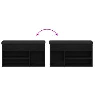 Пейка за обувки Черно 80 x 30 x 45 cm Инженерно дърво