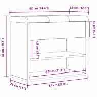 Пейка с място за съхранение с рафт Черния дъб 62 x 32 x 50 см