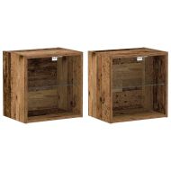 Плаващ рафт 2 pcs Кафяво 40 x 28,5 x 40 см Инженерно дърво