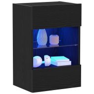 Комплект ТВ шкаф 2 pcs Черно 40 x 30 x 60,5 см Инженерно дърво