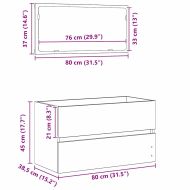 Комплект мебели за баня 2 pcs Черния дъб Инженерно дърво