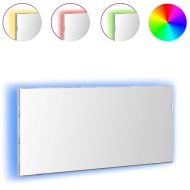 Огледало С LED лентисти светлини Светло сиво сонома 80 x 37 см