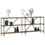 Конзолна маса с рафт Кафяво 200 x 30 x 75 см Инженерно дърво