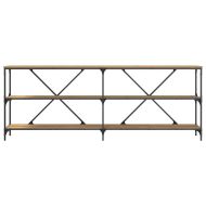 Конзолна маса с рафт Кафяво 200 x 30 x 75 см Инженерно дърво