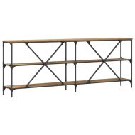 Конзолна маса с рафт Кафяво 200 x 30 x 75 см Инженерно дърво