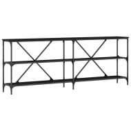 Конзолна маса с рафт Черно 200 x 30 x 75 см Инженерно дърво