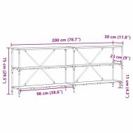 Конзолна маса Черния дъб 200 x 30 x 75 см Инженерно дърво