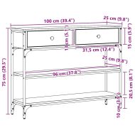 Конзолна маса с чекмедже Дъб 72.5 x 25 x 75 см Инженерно дърво