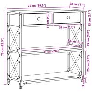 Конзолна маса с чекмедже с рафт Старо дърво 75 x 28 x 75 см