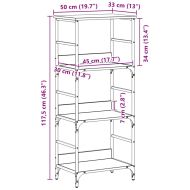 Рафт за книги Черен дъб 50x33x117,5см Инженерно дърво
