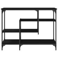 Конзолна маса с рафт със съхранение Черен дъб 100 x 35 x 75 см