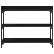 Конзолна маса с рафт със съхранение Черен дъб 100 x 30 x 80 см