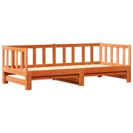 Дневно легло с трюмо Кафяво с восъчно покритие