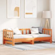 Дневно легло с трюмо Кафяво с восъчно покритие