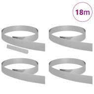 Ограда за трева 4 pcs Сребрист 450 x 0.05 x 15 см