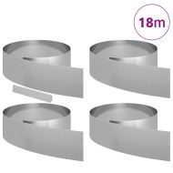 Ограда за трева 4 pcs Сребрист 450 x 0.05 x 15 см