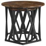 Странична маса 2 pcs Димян дъб Инженерна дървесина и стомана