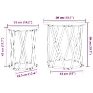 Масичка за кафе 2 pcs Черния дъб Инженерна дървесина и стомана