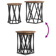 Масичка за кафе 2 pcs Старо дърво Инженерна дървесина и стомана