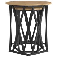 Масичка за кафе 2 pcs Дъб Инженерна дървесина и стомана