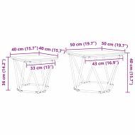 Комплект помощни маси 2 pcs Дъб Инженерна дървесина и стомана