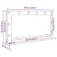 Огледало за грим с огледало Старо дърво 100 x 55 x 18 см