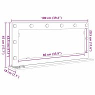 Огледало за грим С LED лентисти светлини Дъб 100 x 45 x 18 см