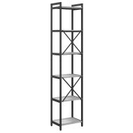 Рафт за книги Сив сонома 40 x 30 x 189,5 см Инженерно дърво